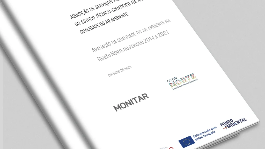 Capa de um relatório oficial intitulado “MONITAR”, produzido pela Associação de Inovação do Norte.