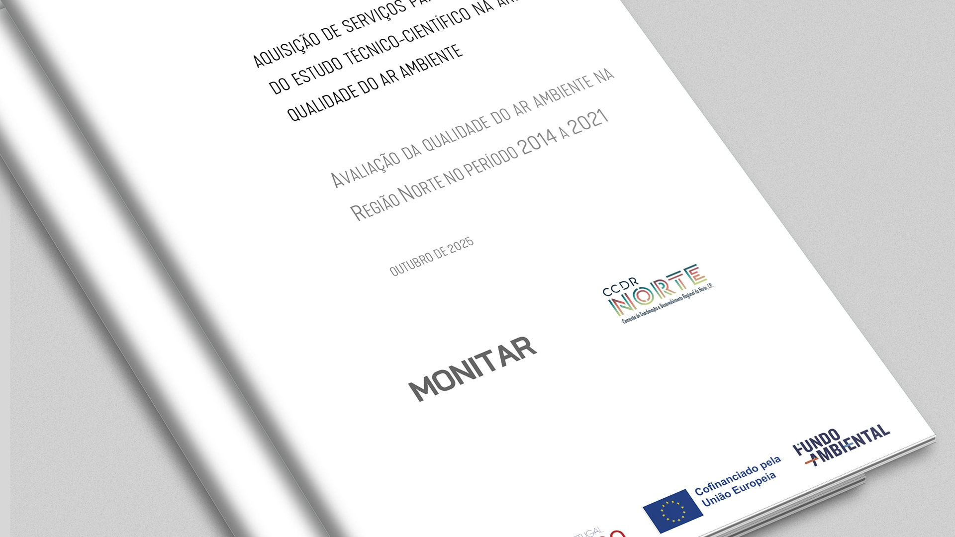 Capa de um relatório oficial intitulado “MONITAR”, produzido pela Associação de Inovação do Norte.